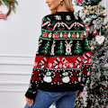 Miniatyrbillede 2 af 4: Dame Cardigan Striktrøjer Jul Knap Ned Strik Cardigans Casual Langærmede Jakker Plus Størrelse Efterårsjakker Julegaver Black M