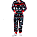 Miniatyrbild 1 av 3: Män's Byxor Dragkedja Huva Långärmad Dam Jul Tryckt Jumpsuit Pyjamas Rollbacks C 2XL