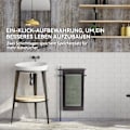 Miniatyrbillede 4 af 7: Håndklædeholder, fritstående håndklædestativ, badehåndklædeholder, badeværelseshåndklædestang, med 2 håndklædestænger, metal, sort