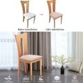 Miniatyrbild 2 av 5: Matsalsstol Sittöverdrag med band Anti-damm Slipcovers Röd 4Pack