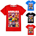 Pikkukuva 5 / 5: Roblox-sarjakuva T-paita Lapsille Pojat Tytöt Painettu Pyöreäkaulus Kesäpaita Red 7-8 Years