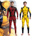 Miniatyrbild 1 av 7: Deadpool & Wolverine Cosplay Kostym Herr Halloween Jumpsuit Bodysuit Maskeraddräkt Yellow 2XL