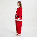 Miniatyrbillede 3 af 4: Unisex Voksen Julemand Udklædningsdragt Plys Onesie Julemand Heldragt Hætte Pyjamas M