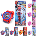 Miniatyrbild 2 av 6: Barn Projektor Digital Armbandsur Flip Cover Projektion Klocka Pojkar Flickor Present Pink Princess