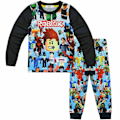 Miniatyrbild 1 av 3: Barn Roblox Pyjamas Set Långärmad Sweatshirt Byxor Loungewear black 140cm