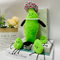 Miniatyrbild 4 av 5: 4 st Nya Edamame Familj Plyschdocka Hemlig Semester Hemlig Utflykt Ärt-docka