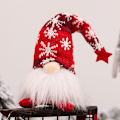 Miniatyrbild 2 av 3: Jul plysch stickad tomte dvärg gnom ansiktslös dockor dekor red