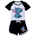 Miniatyrbild 1 av 5: Barn Lilo och Stitch T-shirt Shorts Nattkläder Set Casual Pojkar Flickor Sovkläder Black 13-14 Years