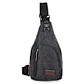 Miniatyrbillede 1 af 2: Herre Militær Canvas Sling Brysttasker Cross Body Skuldertasker Casual Rygsæk Black