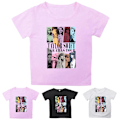 Miniatyrbild 3 av 5: Barn Tonåringar Taylor Swift T-shirt Kortärmad Rund Hals Tee Cartoon Casual Toppar Sommar White 150cm