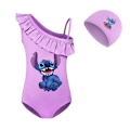 Miniatyrbild 1 av 5: Flickor tecknad Stitch Bikini Badkläder Baddräkt Barn Sommar Semester Badkläder Purple 130cm