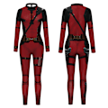 Miniatyrbild 6 av 7: Deadpool & Wolverine Cosplay Kostym Herr Halloween Jumpsuit Bodysuit Maskeraddräkt Red XL