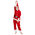 Miniatyrbillede 1 af 4: Unisex Voksen Julemand Udklædningsdragt Plys Onesie Julemand Heldragt Hætte Pyjamas M