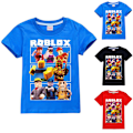 Pikkukuva 4 / 5: Roblox-sarjakuva T-paita Lapsille Pojat Tytöt Painettu Pyöreäkaulus Kesäpaita Red 11-12 Years