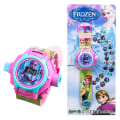 Miniatyrbild 1 av 6: Barnprojektor Digital Armbandsur Flip Cover Projektionsklocka Pojkar Flickor Present Ice and snow