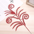 Miniatyrbild 2 av 2: 5 st Konstgjorda Glitter Ormbunke Blad Julgran DIY Festdekor Red 5pcs