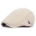 Miniatyrbild 2 av 2: Platt topp andningsbar tidningspojke hatt basker keps herr bomullskeps beige