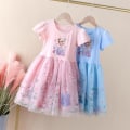 Miniatyrbild 3 av 4: Kid Elsa Princess T-shirt A-linjeklänning Casual Tryckta Klänningar blue 150cm