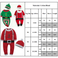 Miniatyrbild 5 av 5: Barn Pojkar Flickor Jul Tomte Elf Romper Jumpsuit Hatt Set Green 70cm