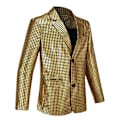 Miniatyrbild 2 av 6: Herrar Blank Kostym Set Sekvens Fest Bröllop Formell Slank Blazer Byxor Outfit Tvådelad Kostym Gold 2XL