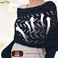 Miniatyrbild 3 av 5: Dam Scarf, Stickad Kabelomslag, Multifunktionell Stickad Virkad Stickad Kokong Sjal med Ärmar Wine Red