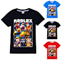 Pikkukuva 3 / 5: Roblox-sarjakuva T-paita Lapsille Pojat Tytöt Painettu Pyöreäkaulus Kesäpaita Red 7-8 Years