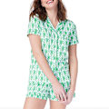 Miniatyrbild 1 av 3: Pyjamas Set för Kvinnor, 2-delad Knapp-Ner Apor Strandshorts Set Y2k Loungewear Pjs för Jul Thanksgiving Presenter Green M