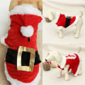 Miniatyrbild 7 av 9: Husdjur Jul Jultomte Kostym Katt Hund Kläder Chihuahua Valp Red Coat S