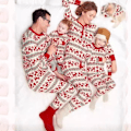 Miniatyrbild 3 av 5: Familjematchande pyjamas för barn, spädbarn, jul, julhjortstryck, vuxen nattkläder, pyjamas, pyjamasset Men XL