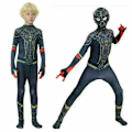 Pikkukuva 1 / 5: Musta ja kultainen Hämähäkkimies Cosplay Puku Haalari Lapsille Pojille Black and Gold Spiderman 4-5Years = EU98-110
