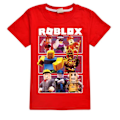 Pikkukuva 1 / 5: Roblox-sarjakuva T-paita Lapsille Pojat Tytöt Painettu Pyöreäkaulus Kesäpaita Red 7-8 Years
