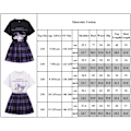 Miniatyrbild 8 av 8: Barn Kuromi Klänning Flicka T-shirt Plisserad Kjolf Outfit Sommar Casual Skolkläder Black 140cm