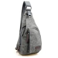 Miniatyrbillede 1 af 2: Herre Militær Canvas Sling Brysttasker Cross Body Skuldertasker Casual Rygsæk Grey