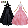 Miniatyrbild 5 av 6: Cosplay Wicked Häxan Elphaba Glinda Klänning Hatt Halloween Karneval Dräkter Klänning Aifuba 2XL