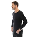 Miniatyrbild 2 av 5: Långärmad T-shirt för män BRUBECK COMFORT WOOL Termounderkläder MERINOULL Svart M