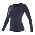 Miniatyrbild 4 av 5: Långärmad T-shirt för kvinnor BRUBECK COMFORT WOOL Termoaktivunderkläder MERINOULL Mörk denim M