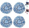 4x mopphuvuden – lämpliga för Vileda O-Cedar RinseClean 2-tankssystem – mikrofiber mopprefill – maskintvättbar – blå/vit
