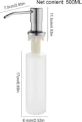 Miniatyrbillede 6 af 8: 304 rustfrit stål sæbedispenser vask push-type opvaskemiddel dispenser 350ML udskiftelig flaske