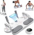3-i-1 Push Up Board - Bærbart Hjemmetræningssystem med Ab Roller, Modstandsbånd & Digital Timer til Styrketræning