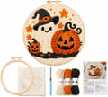 Halloween Punch Needle Kit, Spøgelse Græskar Broderi Håndværkssæt Materialesæt