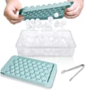 Isbitsform med lock och behållare - Runda isbitsformar för frys med lock - Isbitsformar för frys med isbehållare (0,8\"-2PACK Blå)