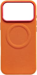 Magnetic Diamond Leather Case for iPhone 17 Pro - Wireless Charging Shockproof Hard Back Cover with Premium Texture (Orange) 17pro