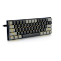 Miniatyrbild 3 av 5: Kompakt Gamingtangentbord, enfärgat bakgrundsbelyst mekaniskt tangentbord för gamers, 60% litet tangentbord med röda brytare, ren gul bakgrundsbelysning, ergonomiskt