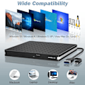 Miniatyrbild 8 av 8: Extern Blu Ray Cd Dvd-enhet, 5-i-1-enhet för Mac Os Windows10/8/7 Linux, Portabel för organisering, Bred kompatibilitet, Plug and Play, Eftermarknad