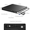 Miniatyrbild 5 av 8: Extern Blu Ray Cd Dvd-enhet, 5-i-1-enhet för Mac Os Windows10/8/7 Linux, Portabel för organisering, Bred kompatibilitet, Plug and Play, Eftermarknad