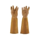 Rose Pruning Leather Garden Gloves Durable Puncture Proof Long Work Gloves (Brown M)