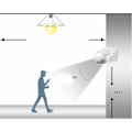 Miniatyrbild 5 av 8: Infraröd Rörelsesensor, Vinkeljusterbar PIR-detektor för Bred Täckning, Automatisk På/Av Ljusbrytare med Timerfunktion, Idealisk för Inomhus och Utomhus