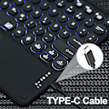 Miniatyrbild 7 av 7: Ultra Slim Bakgrundsbelyst Portabelt Trådlöst Bluetooth Tangentbord, Multi-Enhetskompatibilitet Uppladdningsbart Pekplattetangentbord för iPad 10.2, Surface Pro,