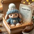 Mini Bunny Hug Easter Gift Rabbit Plush Pocket Hug Bunny with Positive Cards