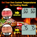 Miniatyrbild 3 av 8: Professionell Kötttermometer, Ugnssäker Direktavläsning LCD-Display Rostfri Sond, 1 Meter Kabel Länk Stek Kött Temperaturindikator för
